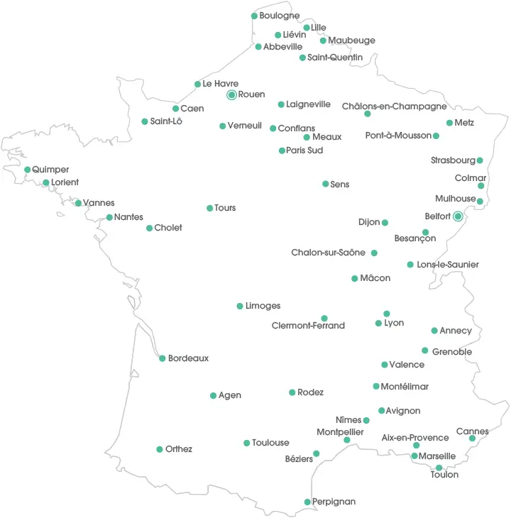 Carte de localisation des agences 